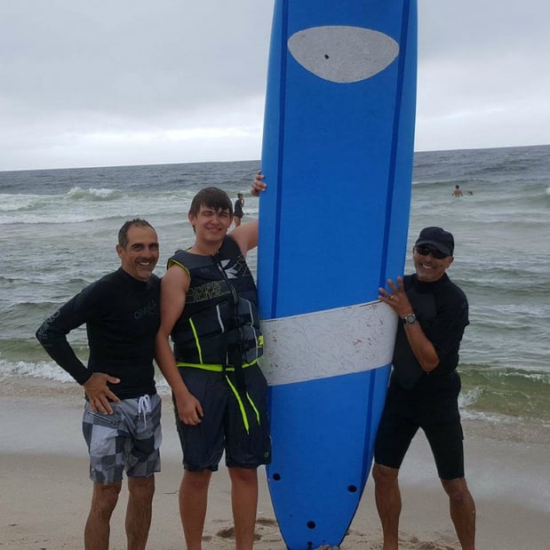 Tyler learning how to surf