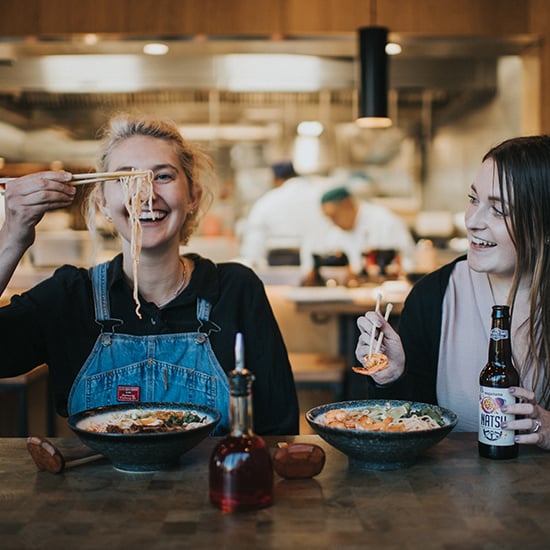 friends enjoying food