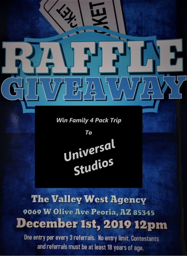 The Valley West Agency - Annual Trip Drawing - Universal Studios