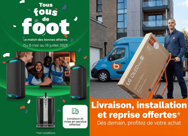 La passion du football est de retour ! À l’occasion de la Coupe du Monde, transformez votre salon en véritable stade et profitez d’une expérience immersive grâce à nos offres exceptionnelles sur les produits Image & Son.
🏆 Téléviseurs grand écran pour ne manquer aucune action.
🔊 Barres de son et systèmes audio pour une ambiance digne des plus grands stades.
📺 Technologie 4K, OLED et QLED pour des images spectaculaires.
🎉 Offres spéciales et promotions exclusives sur une sélection de produits.
C’est le moment idéal pour vous équiper et partager les plus grands moments de la compétition en famille ou entre amis.
