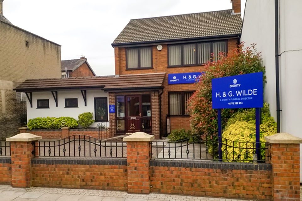 We are H. & G. Wilde Funeral Directors in Bamber Bridge, Preston.