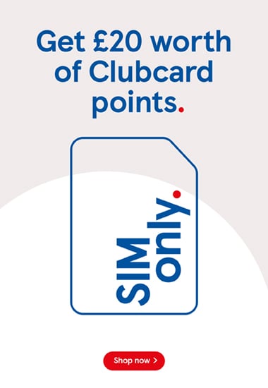 Get a £20 worth of Clubcard points with frozen Clubcard prices at Tesco Mobile, Shop now!