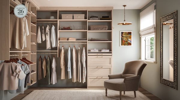Our Best Offer Ever custom Reach in closet with shelving and drawers by California Closets