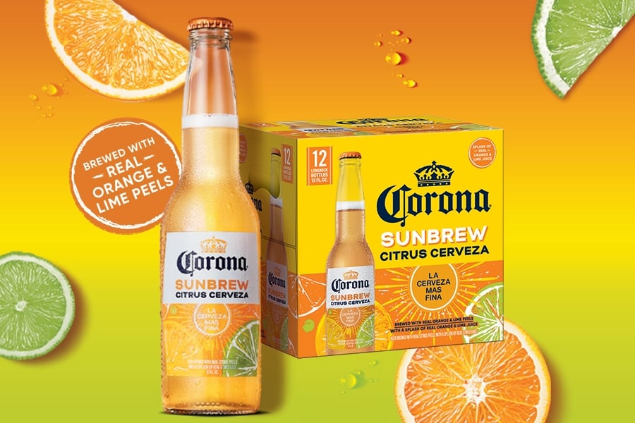 corona sunbrew citrus cerveza