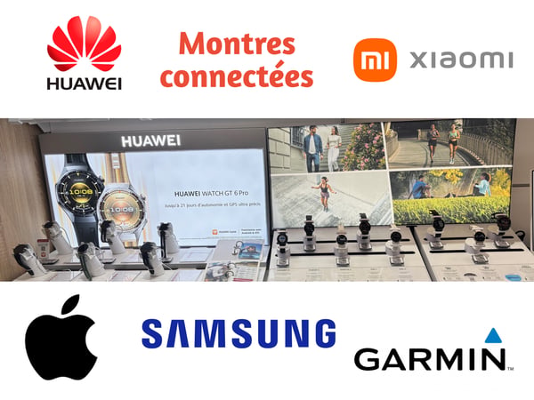 Montres Connectées Apple, Garmin, Huawey, Samsung Xiaomi...