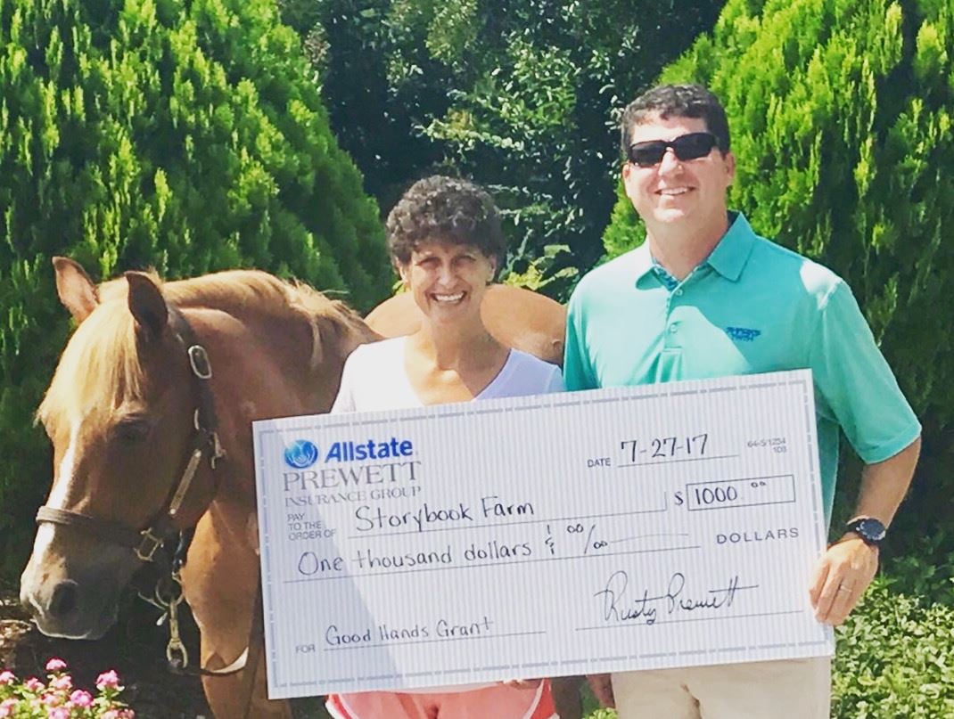 Rusty presenting a $1,000 grant from Allstate!