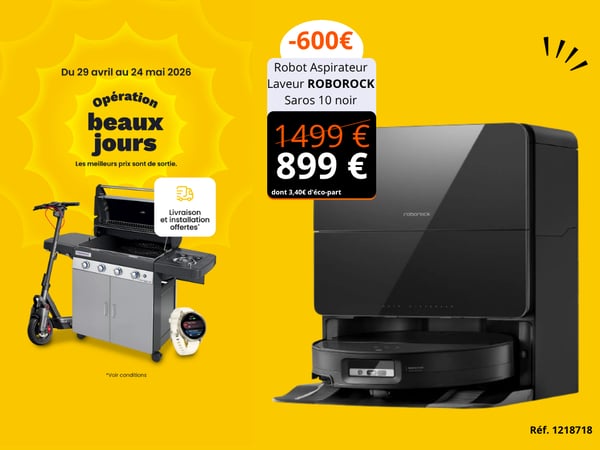 Robot Aspirateur Laveur ROBOROCK Saros 10 noir
