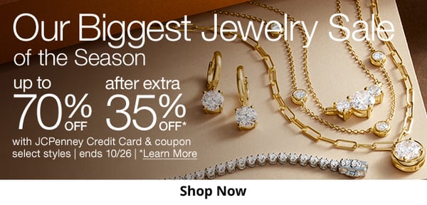 Save up to 70% off plus an extra 35% off during JCPenney's Biggest Jewelry Sale of the Season