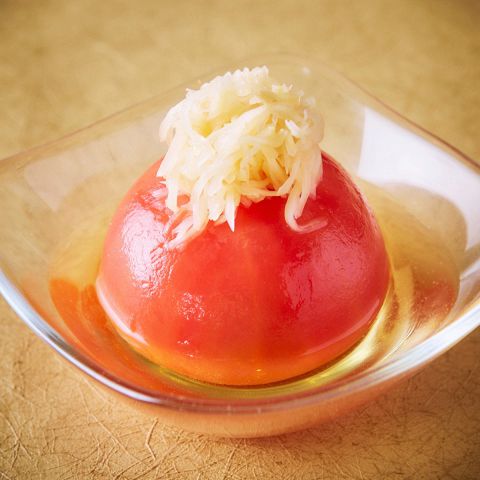 丸ごと冷やしトマト~刻みガリ乗せ~