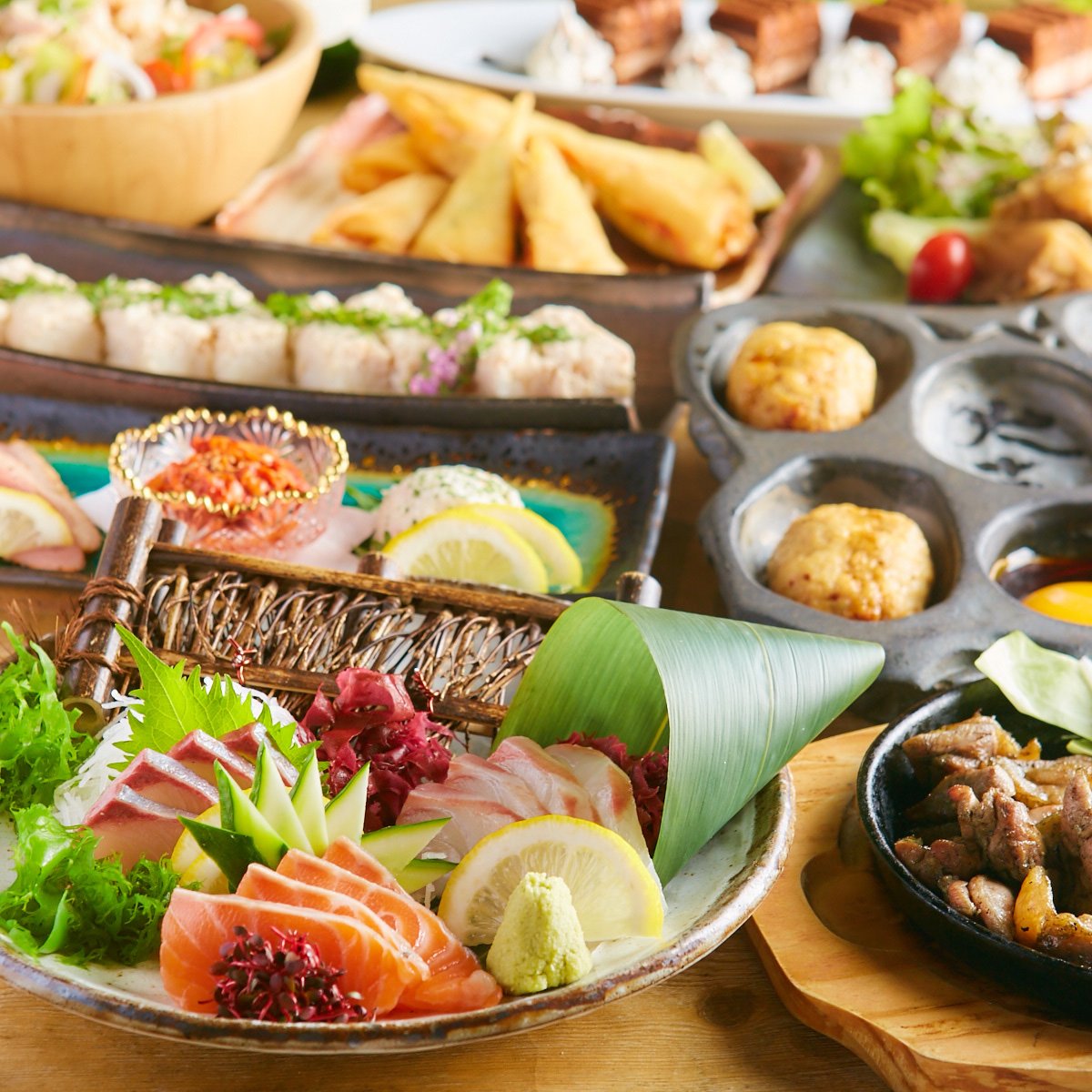 ●響●海鮮鍋&肉料理堪能!天ぷら・お造等豪華三昧の贅沢懐石コース《3時間飲み放題付》8品 6000円