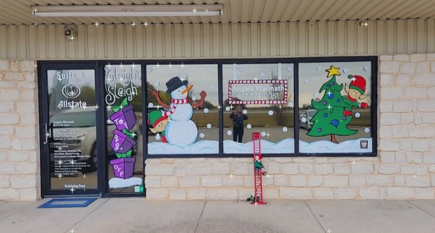 Our Allstate agency decorated for the holidays in December 2022