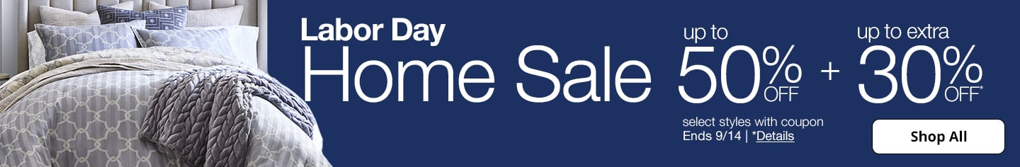 Save up to 50% off on items for the home during JCPenney's Labor Day Home Sale