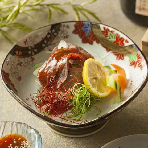 馬刺しと深ネギ ~辛味噌かけ~