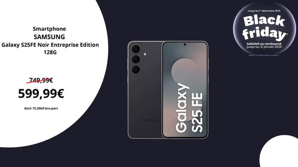 Smartphone SAMSUNG Galaxy S25FE Noir EntrepriseEdition 128G à Boulanger Eragny sur Oise
