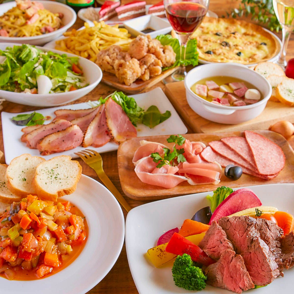 *にく&ベジコース* 3時間飲放題付 肉派も野菜派両方楽しめる♪ 10品5500円⇒4500円【宴会・同窓会】