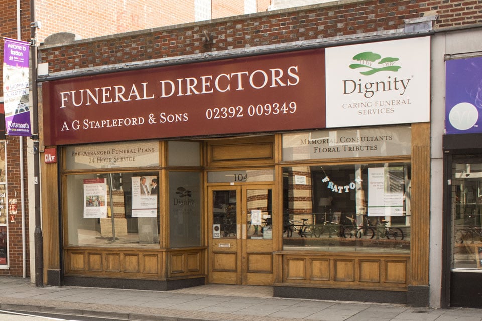 A G Stapleford & Sons Funeral Directors in Fratton, Portsmouth.