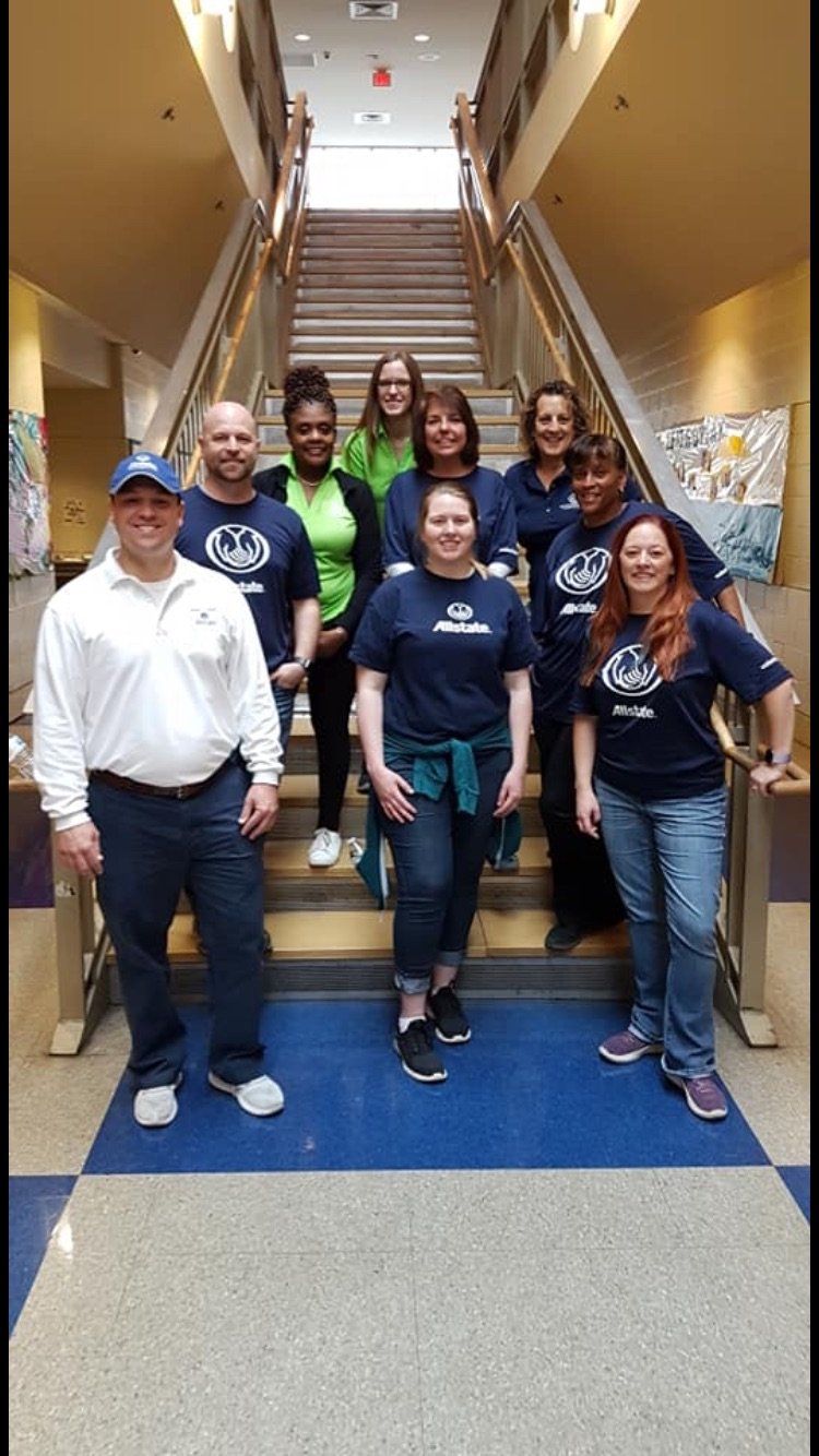 Group of agents volunteering at the St Louis Boys & Girls Club May 2019