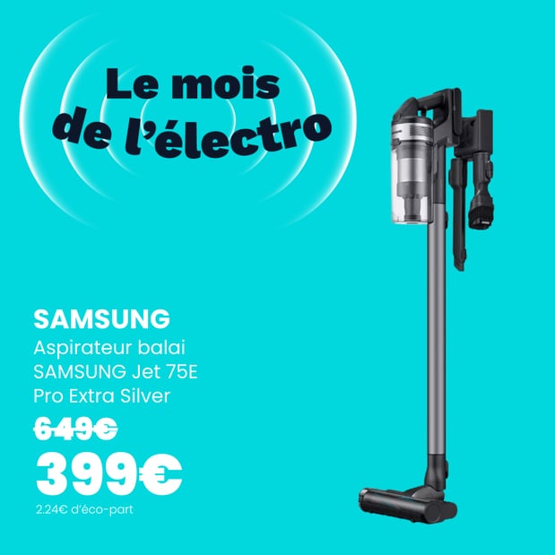 Aspirateur balai SAMSUNG Jet 75E Pro Extra Silver