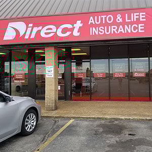 Front of Direct Auto store at 2221 C South Caraway Road, Jonesboro