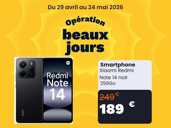 Smartphone XIAOMI Redmi Note 14 Noir 256Go 4G