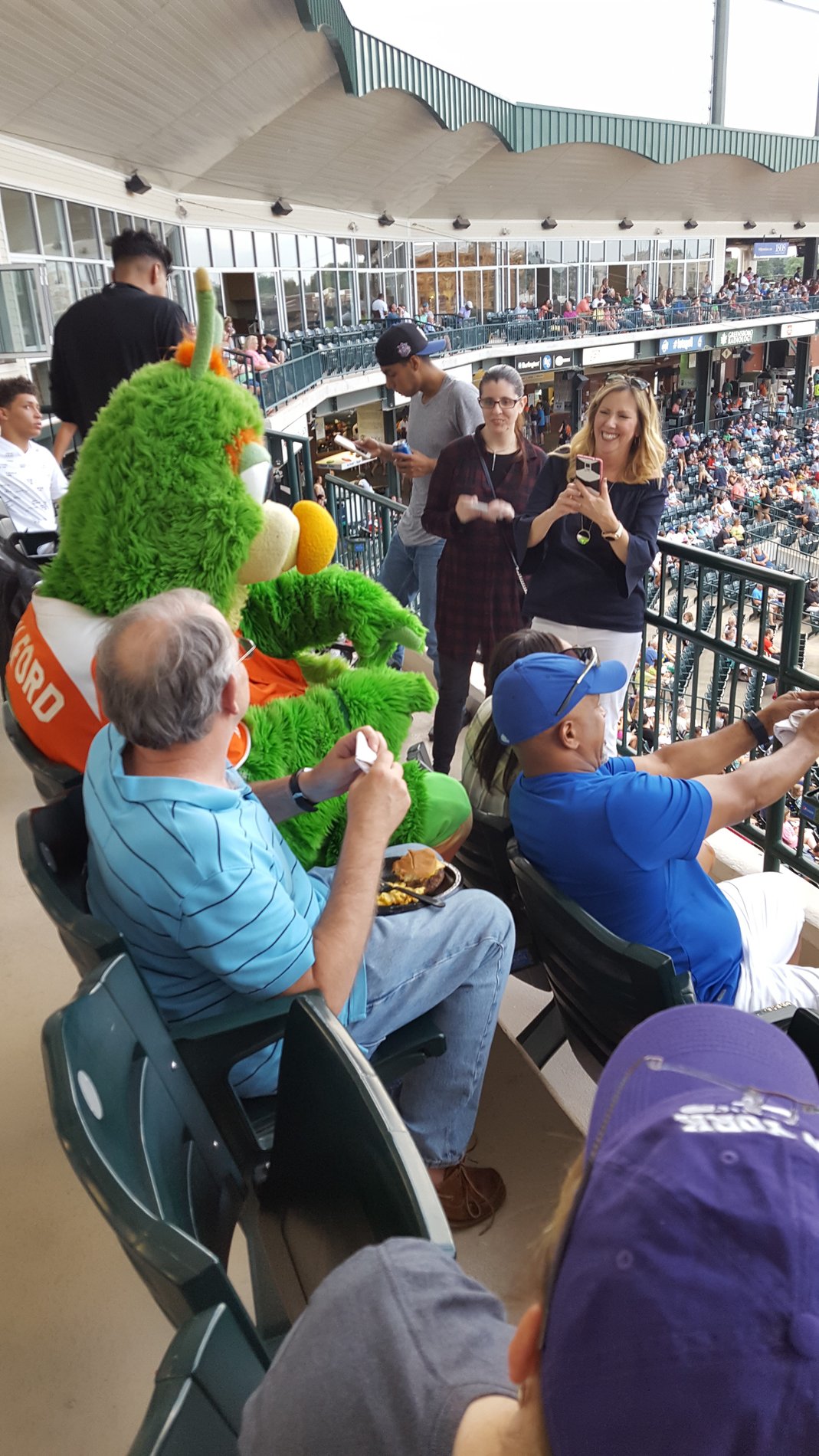 Meeting the Greensboro Grasshoppers Mascot