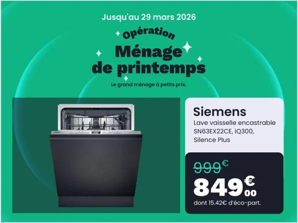 Ménage de printemps - Lave vaisselle encastrable SIEMENS