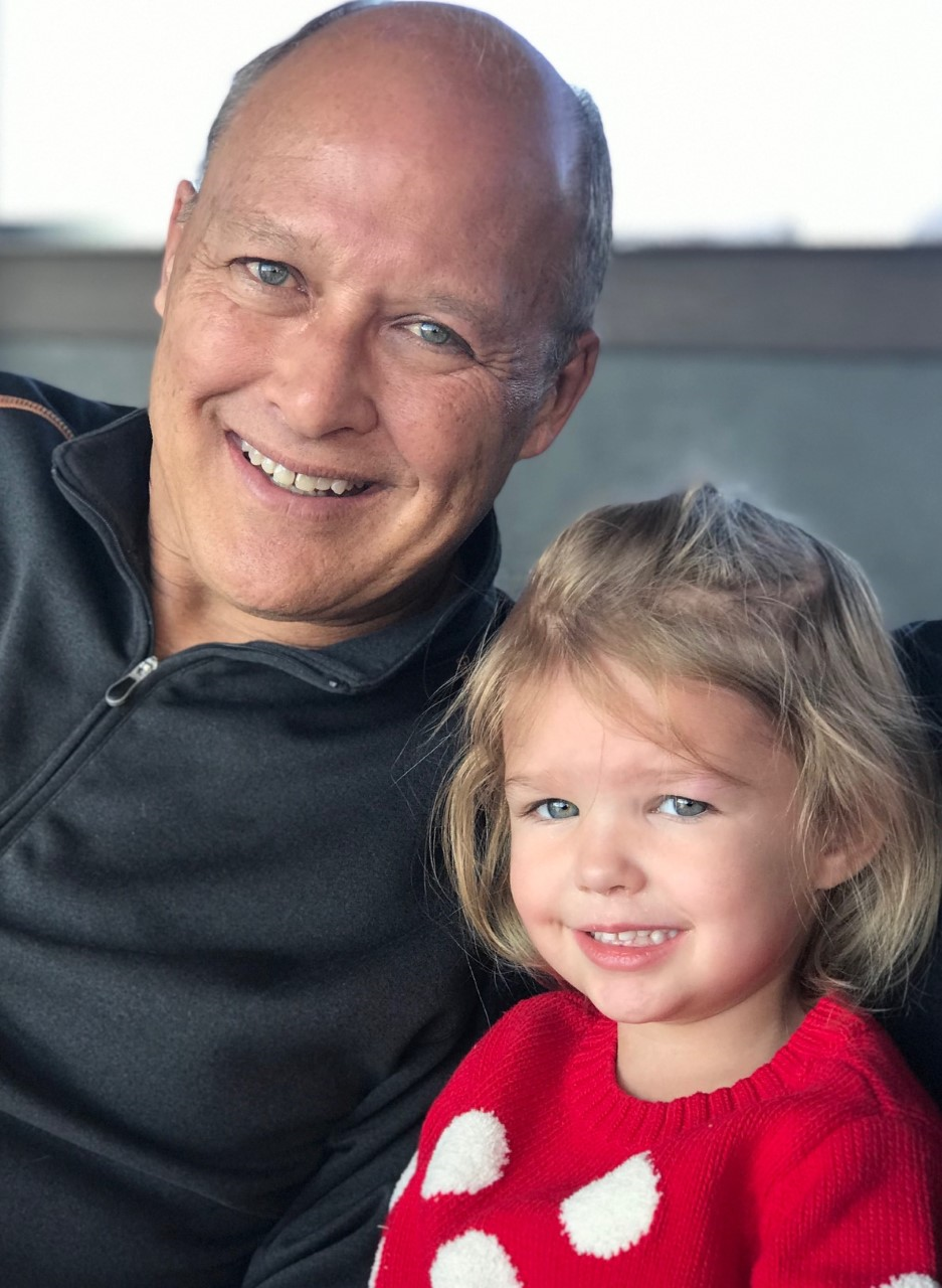Phil Aitken and Addy, Phil's 3 year old granddaughter