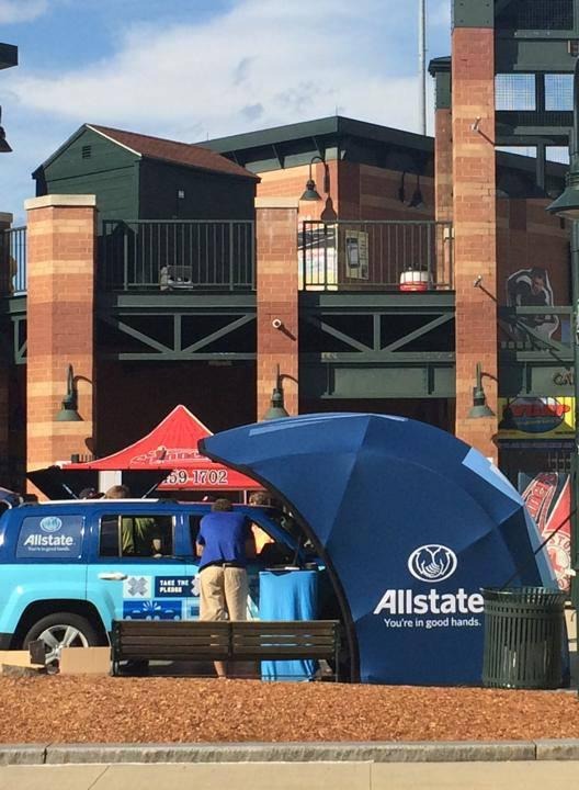 At the Lowell Spinners stadium promoting texting and driving awareness