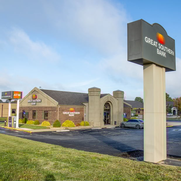 Outside of Great Southern Bank building.