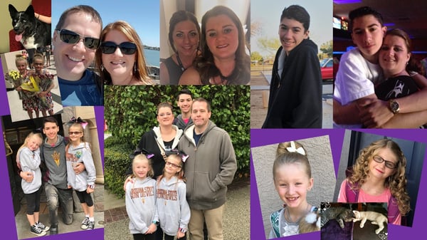 Collage of images with Agent and family members