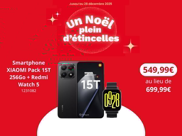 offre noel , Smartphone XIAOMI Pack 15T 256Go + Redmi Watch 5