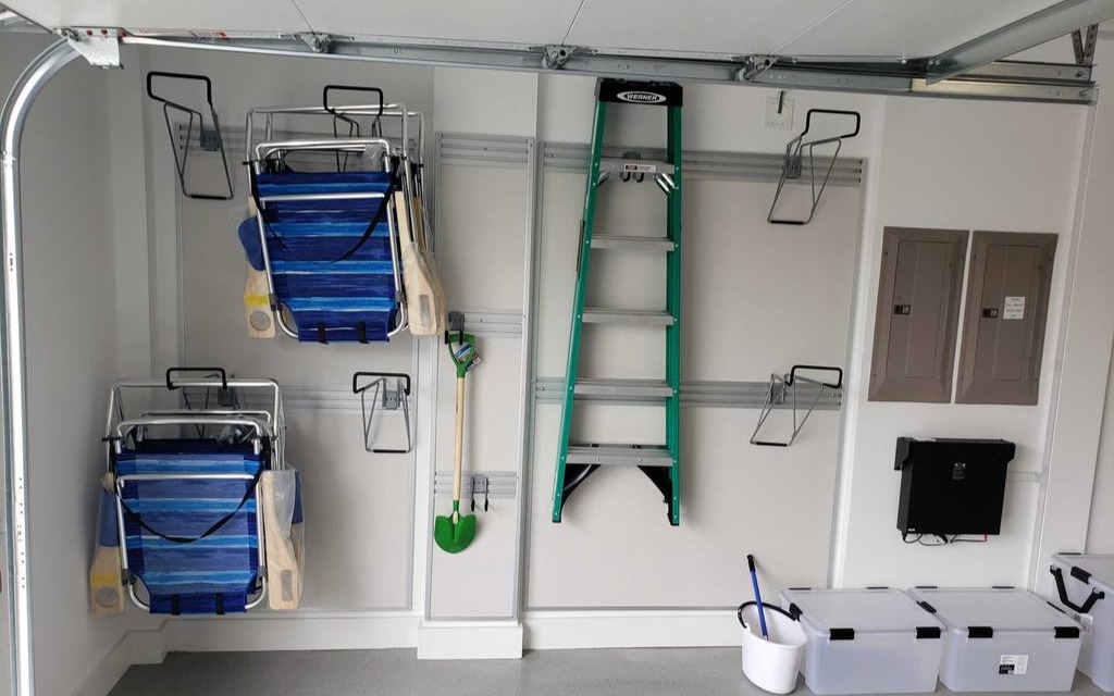Custom Garage Design Wall racks and hooks