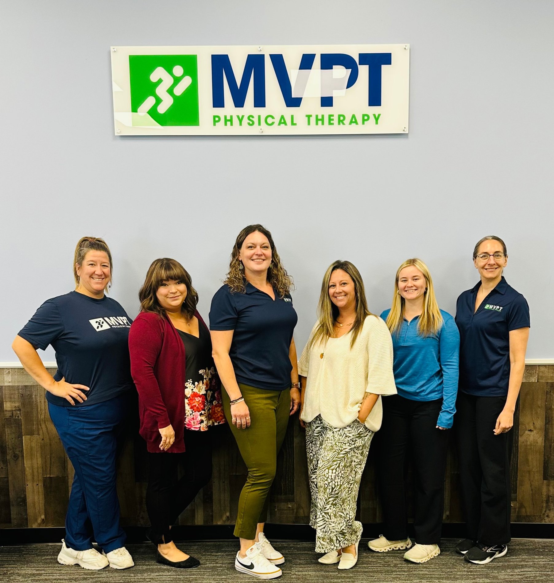 Staff at MVPT in Penfield NY (from left to right); Lindsay G, Diane F, Heather C, Brittany L, Zoe W, Michelle C