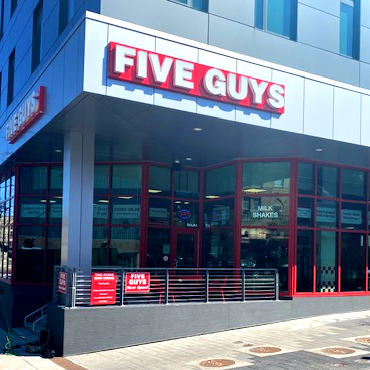 Five Guys at 727 South Crouse Ave. in Syracuse, NY.