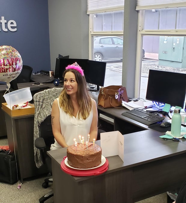 Happy Birthday Staci B! Another Shashi creation, triple layer triple chocolate cake. Perfect!