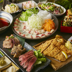 ■極■贅沢!熟成肉3種盛合わせ・すき焼きorブリしゃぶ付コース【7品5000円・2時間飲み放題付】