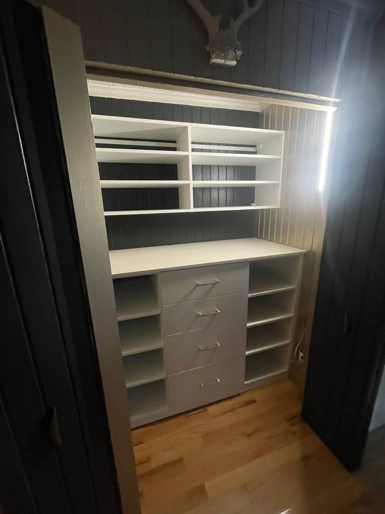 White Reach-In Closet Functional reach-in closet design
