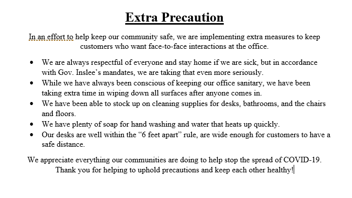 Extra COVID-19 Precautions