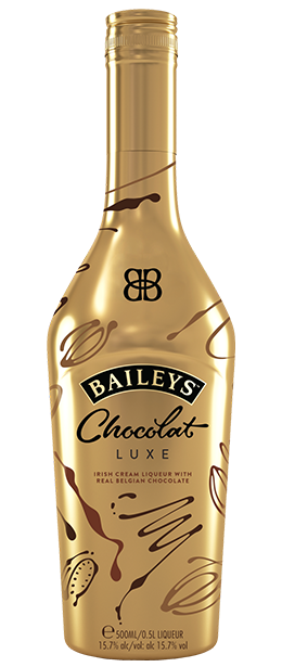 Bottle of Baileys Chocolat Luxe flavour with Belgian chocolate