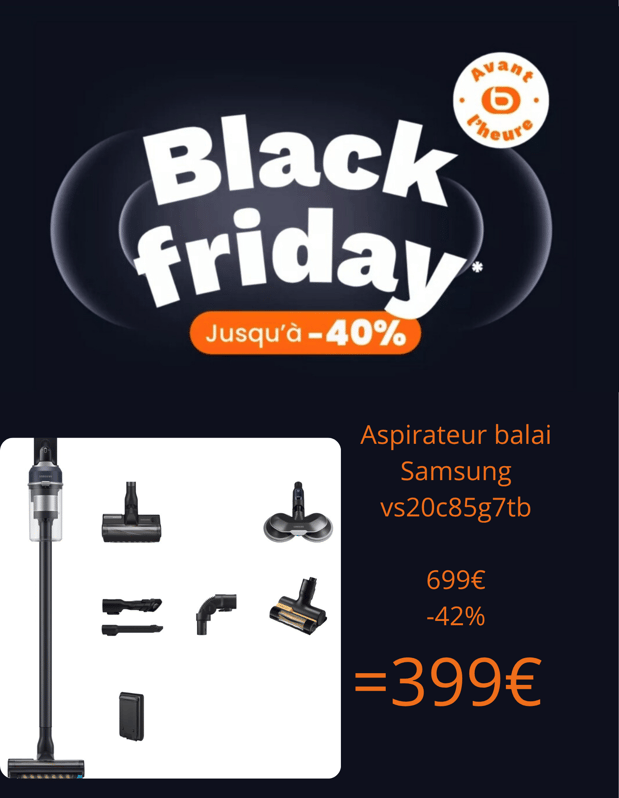 Promotion Aspirateur balai Samsung Black Friday