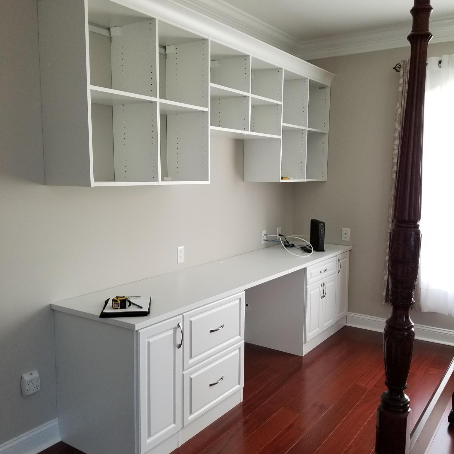 Classic White Home Office Open Shelving