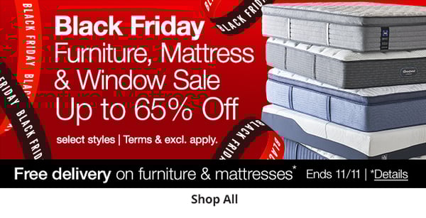 Save up to 65% off with free delivery on furniture & mattresses during JCPenney's Black Friday Early Access Furniture, Mattress, & Window Sale