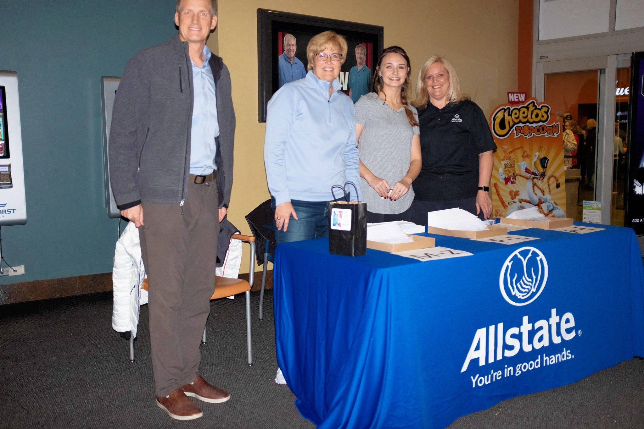 The Burkholz Insurance agency at a customer movie night