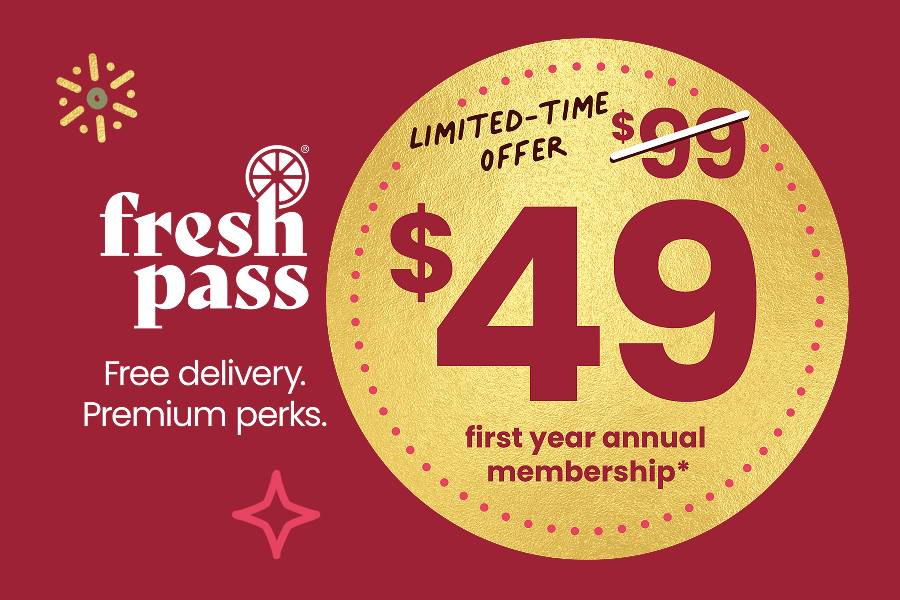 fresh pass free delivery premium perks limited time offer $49 first year annual membership