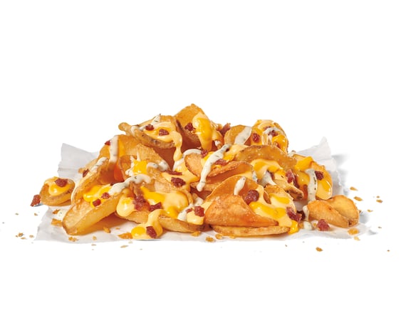 We know you love our fries, which is why we’ve gone back to the drawing board (or is it cutting board?) to innovate some new tater-dippin’ action. These new tater scoops provide ultimate scooping area for all the loaded toppings: cheddar cheese sauce, bacon pieces, ranch, and shredded cheddar.