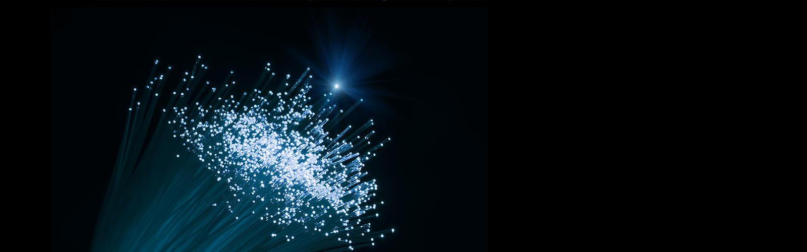 Image of Optimum Fiber depicting light shining through fiber optic cable