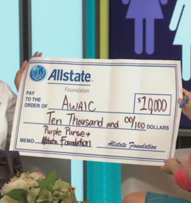 Abused Women’s Aid in Crisis, Inc. (AWAIC) recently received a $10,000 Allstate Foundation Helping Hands in the Community grant.