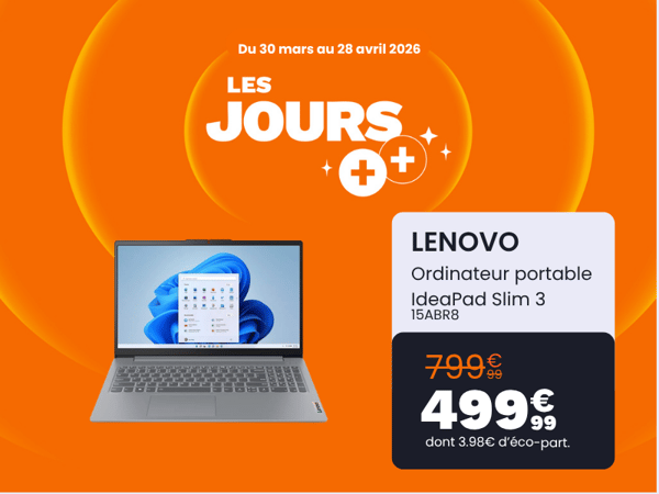 Les jours++ - Ordinateur portable LENOVO IdeaPad Slim 3 à 499.99€