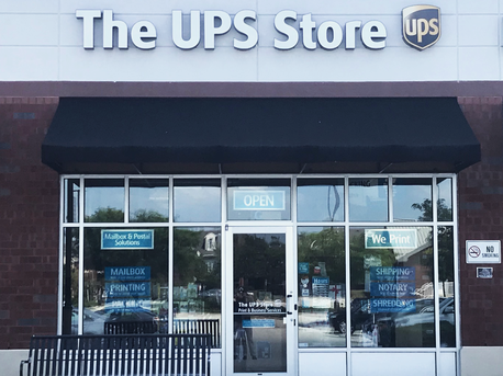 front of the ups store at 314 S Henderson Rd