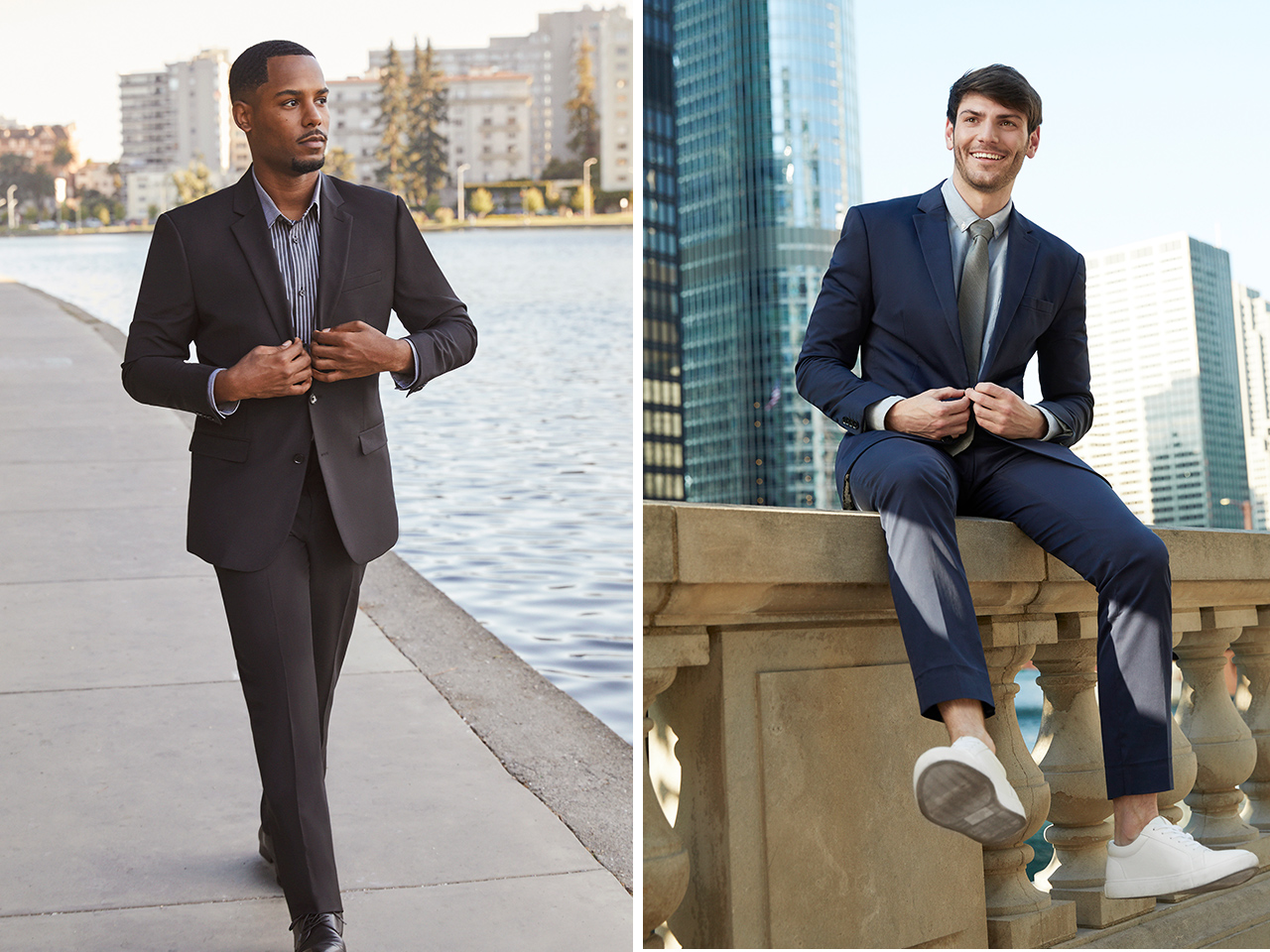 Men wearing Express suits.